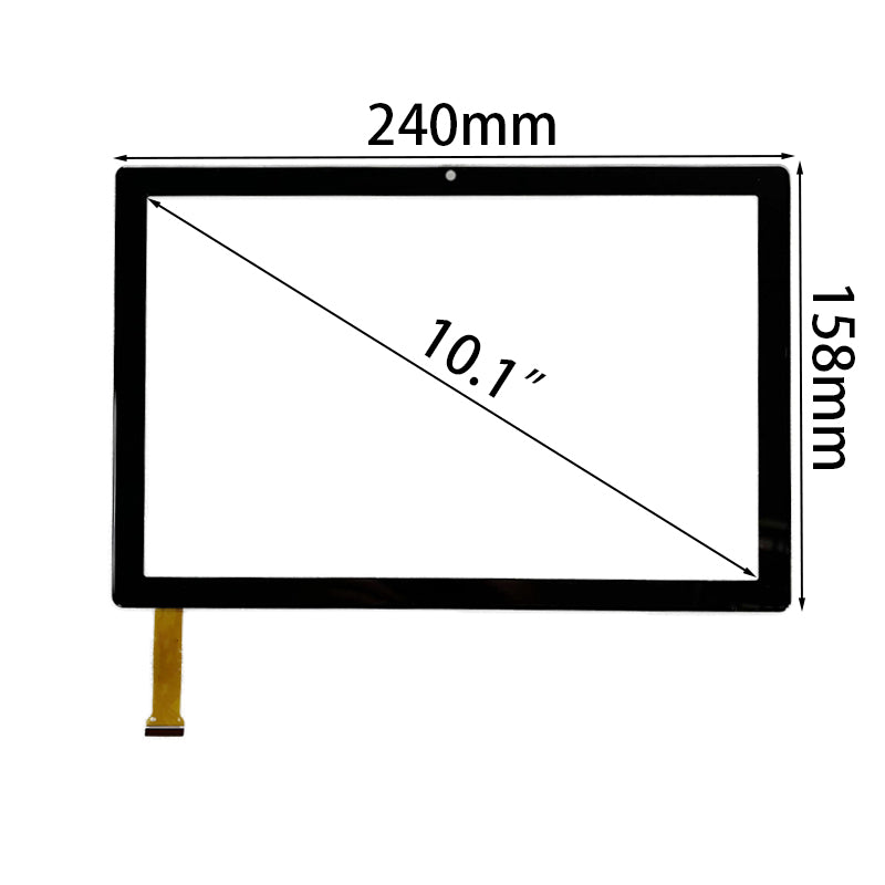 Front view of 10.1" touch screen digitizer for Doogee U9