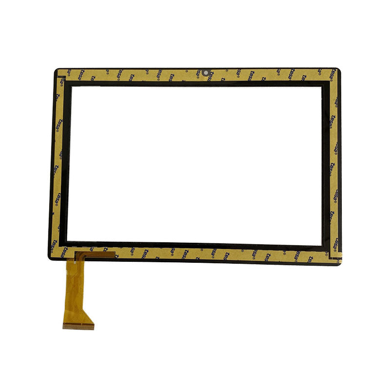 Back view of ANGS-CTP-101522 S107 touch screen glass showing adhesive tape