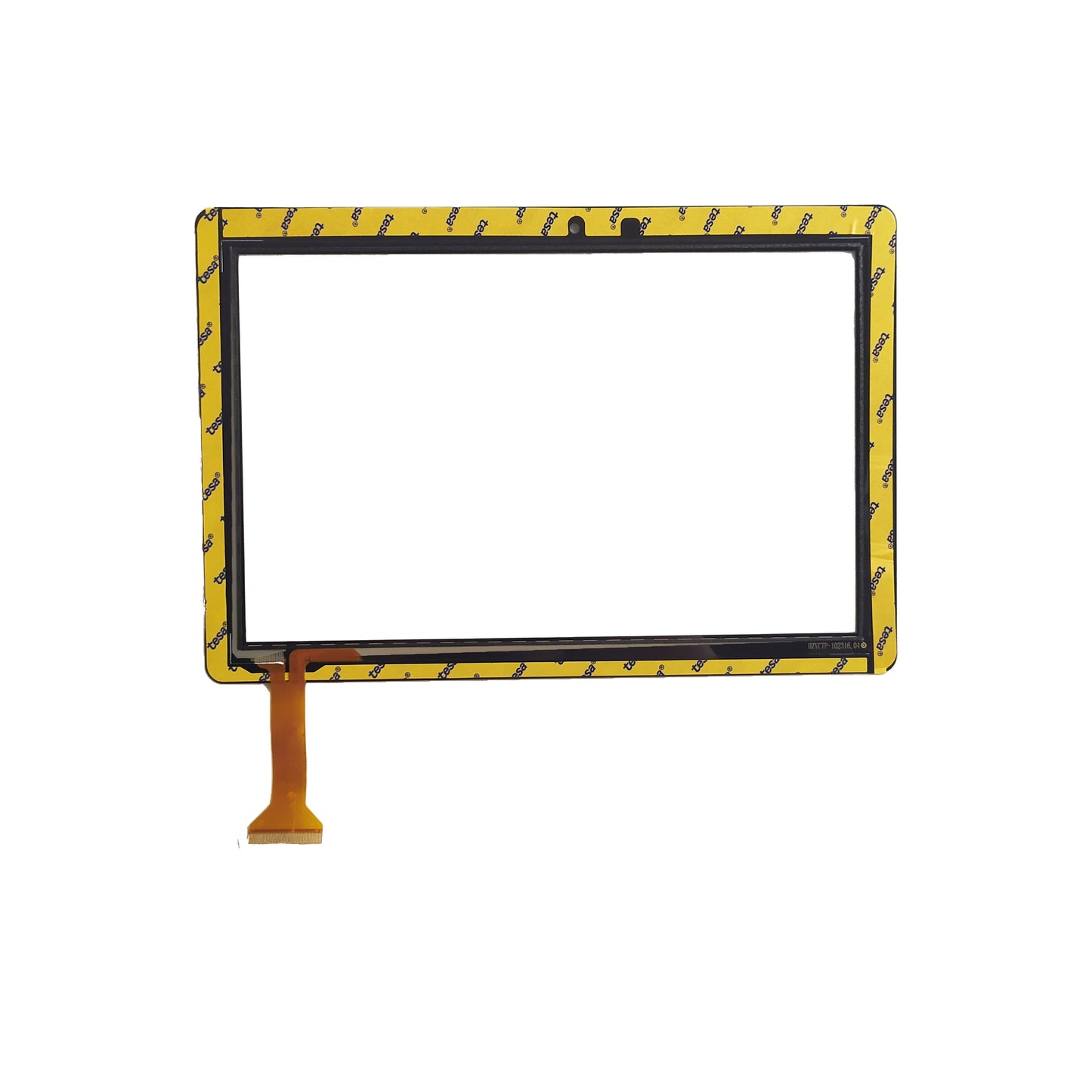 Back view of PX918B011 touch screen glass showing adhesive tape
